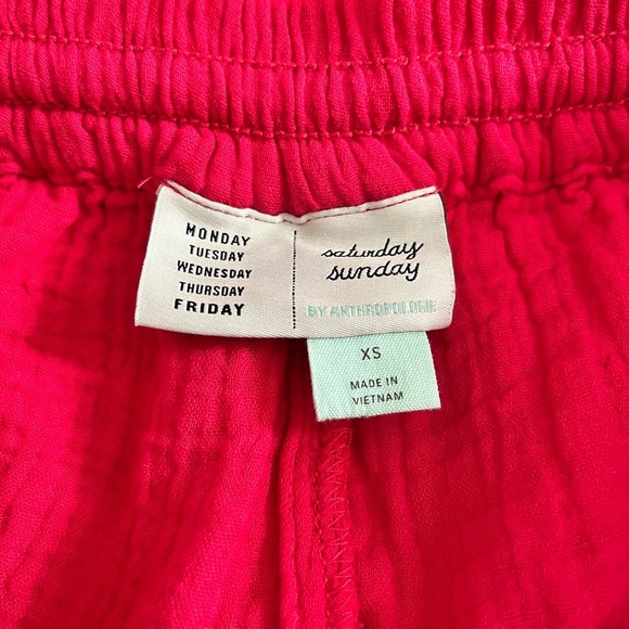 Anthropologie Saturday Sunday Marie Frayed Short Red Size XS - Picture 6 of 7